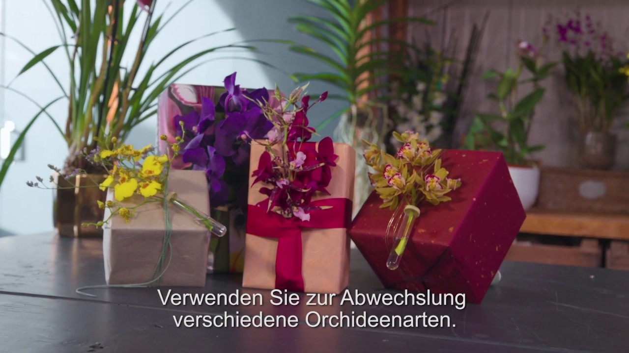 DIY: Geschenkverpackung mit Orchidee