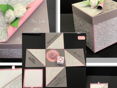 DIY-Jojo#14 Explosionsbox zur Hochzeit inkl Torte & Geschenkschachtel (Design Beispiel)