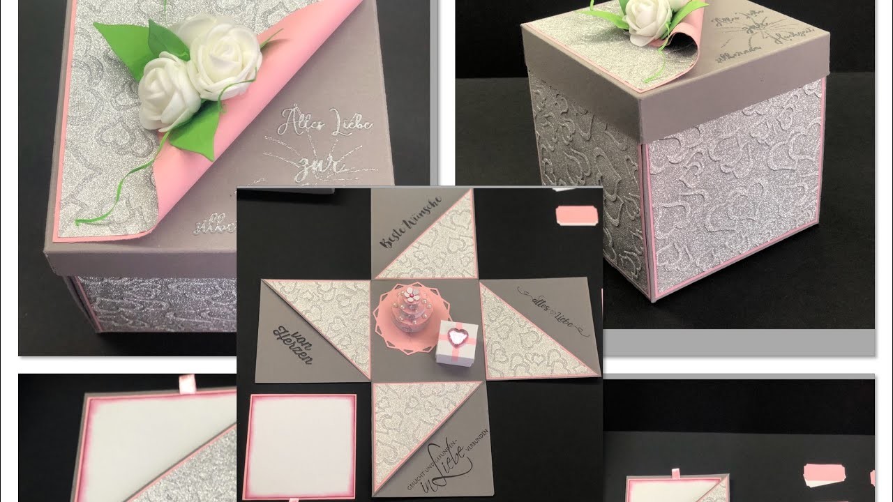 DIY-Jojo#14 Explosionsbox zur Hochzeit inkl Torte & Geschenkschachtel (Design Beispiel)