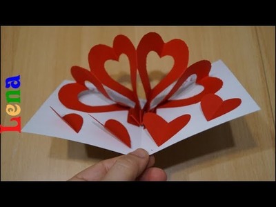 Herz Karte basteln ❤️ DIY 3D Heart ❤️ Valentine Pop Up CardDIY ❤️ Как сделать валентинку