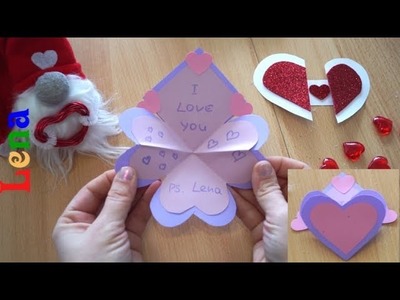 Lila Herz Karte basteln ❤️ How to make heart card DIY ❤️ Как сделать валентинку