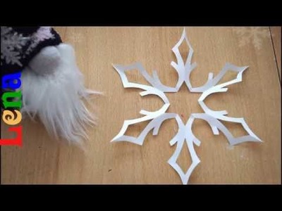 Schneeflocke  falten zeichnen basteln mit Lena - How to make snowflake - как сделать снежинку