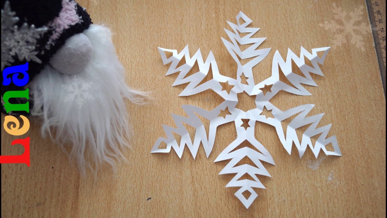 Schneeflocke falten zeichnen basteln - How to make snowflake - как сделать снежинку