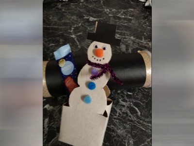 Schnelle Geschenkverpackung - Schneemann aus Tetrapack (Milchtüte, Upcycling, DIY, Tetra Pak)