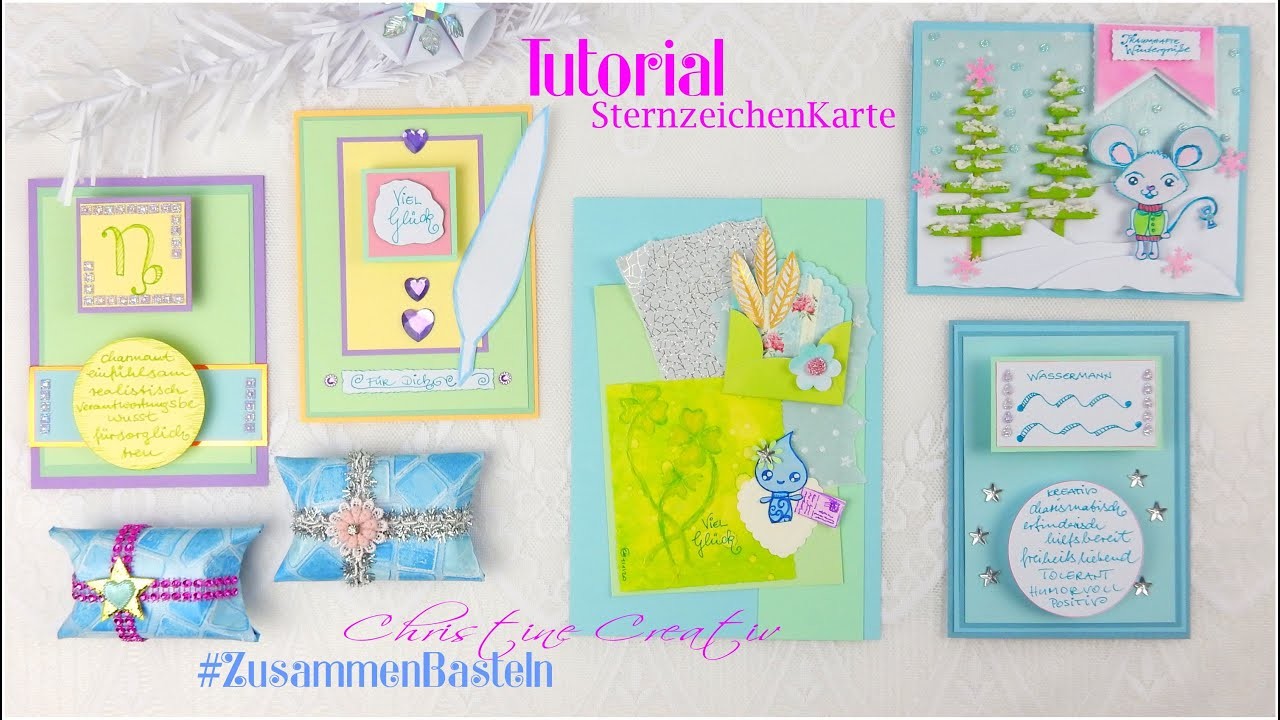 Tutorial * Gruß Karten basteln mit Sternzeichen ✨ + Craft Update #ZusammenBasteln #ChristineCreativ