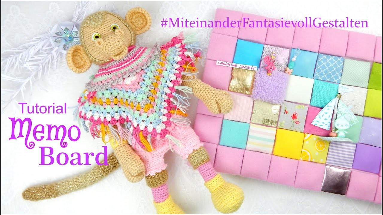 Tutorial * Twinchie Memo Board. Pinwand basteln ???? + Craft Update Äffchen mit MusterMix Poncho #MFG