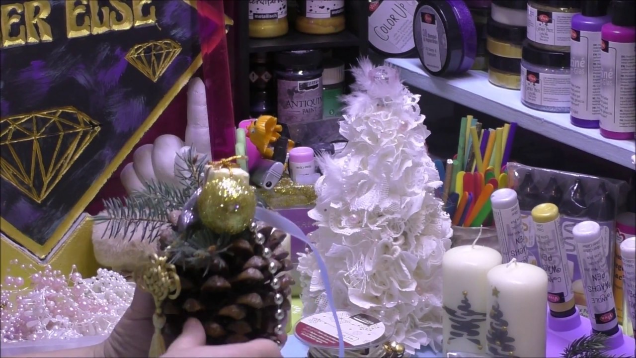 Wunderschöner großer Tannen Zapfen als weihnachtliche Fensterdeko