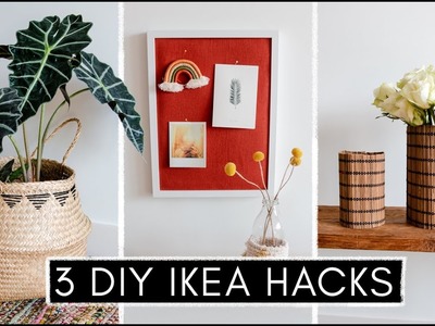 3 einfache DIY IKEA Hacks - Pflanzenkorb, RIBBA Pinnwand & Boho Vasen aus Untersetzern