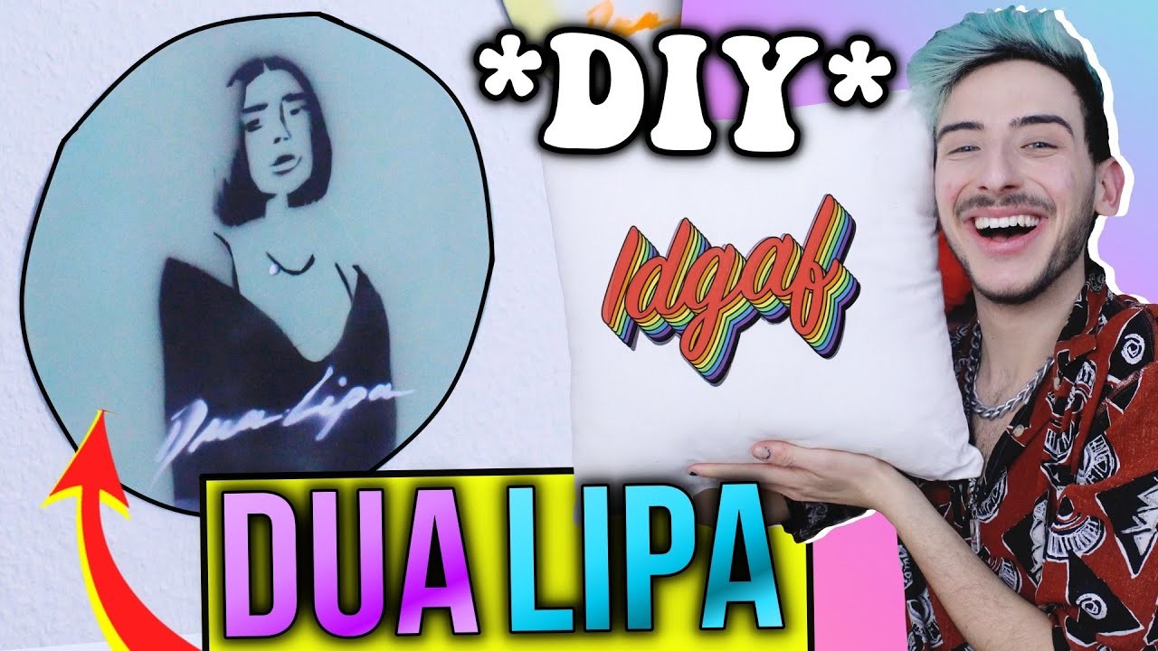 Dua Lipa Room Decor Ideen! DIY Schallplatten Pop Art & Kissen bedrucken | Dimxoo