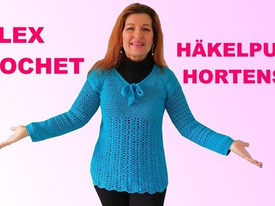 HÄKELPULLI "HORTENSIE" EINFACHE ANLEITUNG JEDE GRÖSSE  Alex Crochet