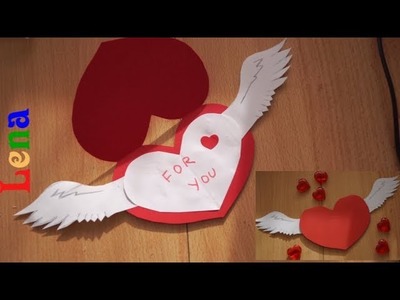 Herz Karte basteln mit Flügeln  ❤️  DIY Heart with wings diy ❤️ Как сделать валентинку