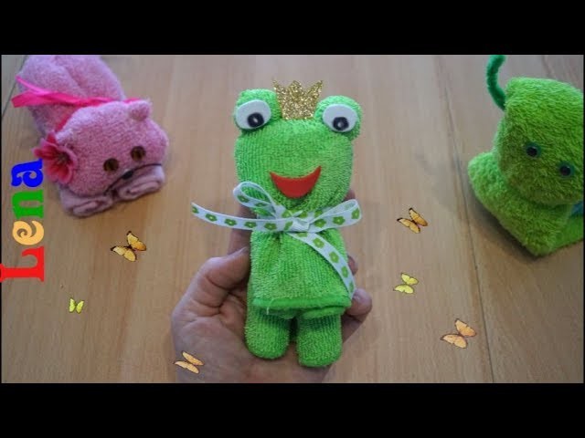 Tuch Frosch falten ????  DIY Towel frog diy ???? лягушка из полотенца в подарок