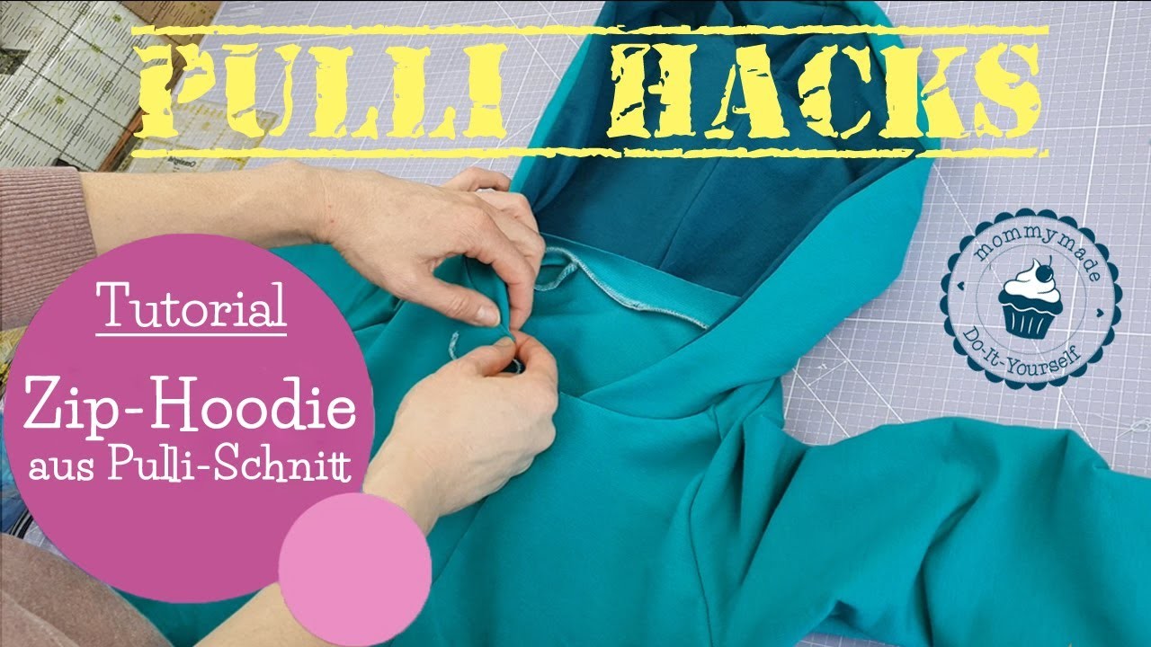 Zip-Hoodie aus Pulli Schnittmuster nähen | Pulli Hacks | Zipjacke | DIY Nähanleitung | mommymade