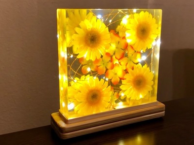 Blumen Epoxidharz LED Lampe. DIY