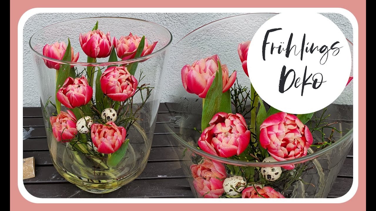 DIY Einfache FRÜHLINGSDEKO im Glas mit gefüllten Tulpen I Deko Idee Frühling 2020 I KatisweltTV