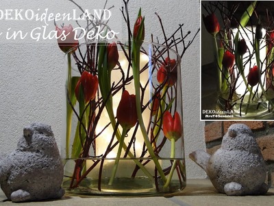 DIY Floral design. Frühlingsdeko | glass vase with tulips. Tulpen im Glas | bloemschik DekoideenLand