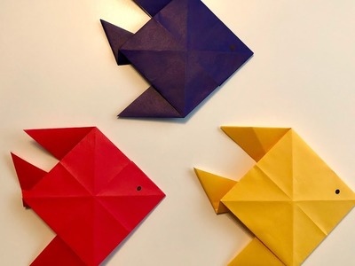 Fisch basteln aus Papier Origami - How to make a paper fish for Kids - DIY Paper Craft - оригами