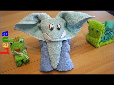 Handtuch Elefanten falten ???? Towel elephant diy ???? Как сделать слона из полотенца (слоненка)