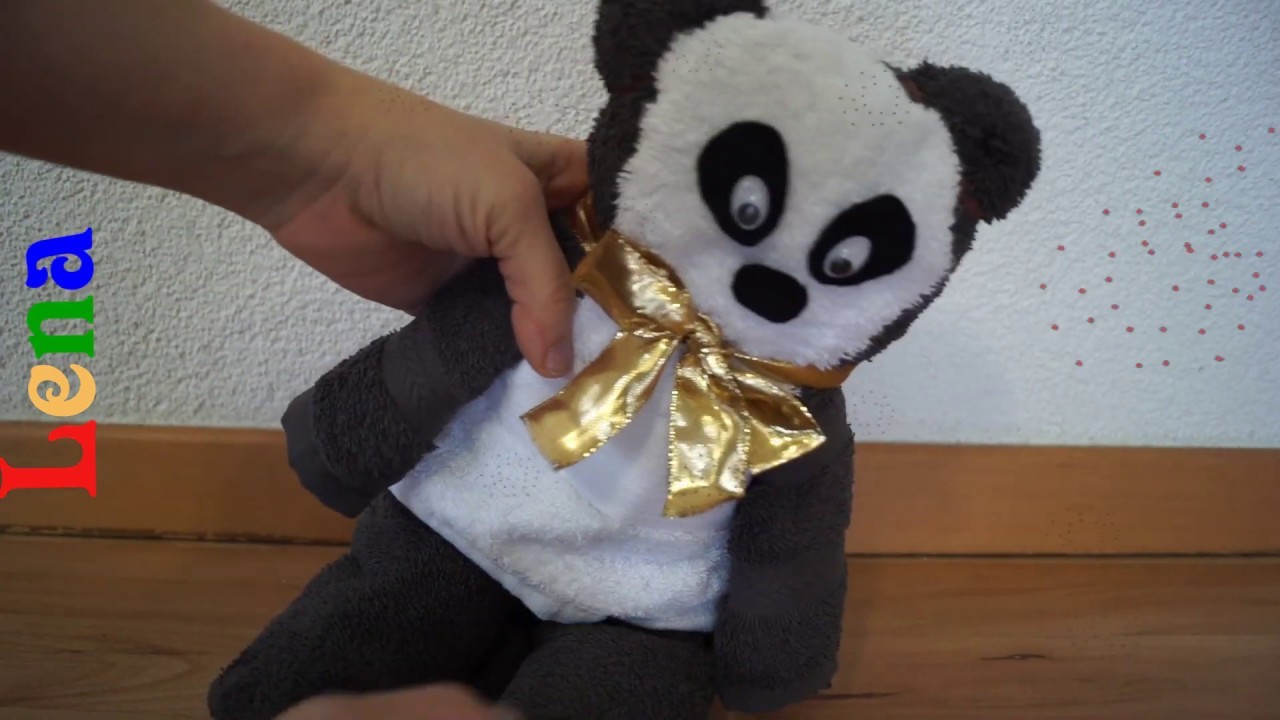Handtuch Panda Bären falten ???? DIY towel panda bear DIY ???? панда из полотенца в подарок