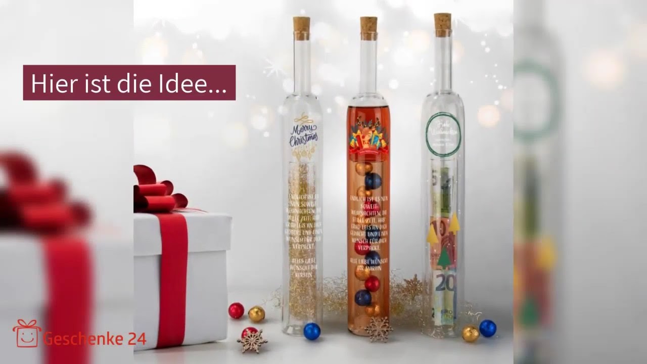 Hohlraumflasche Weihnachten mit Wunschtext von Geschenke 24