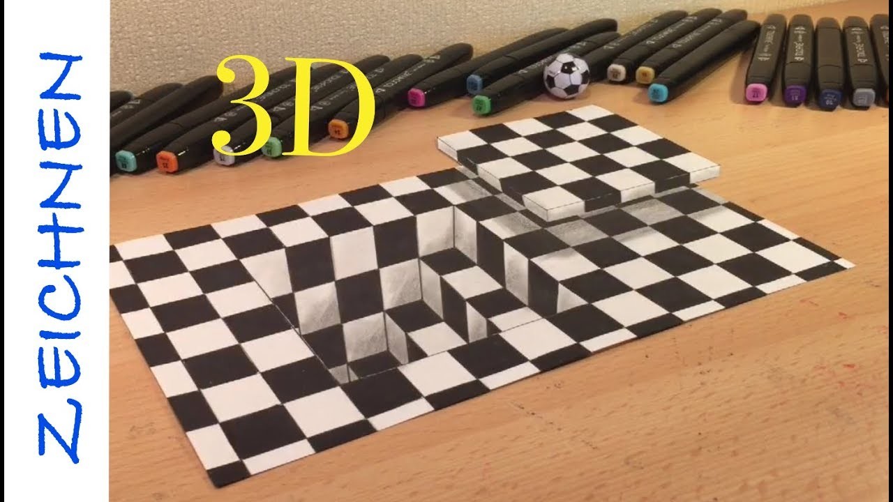 3D Zeichnen lernen für Anfänger leicht 3D hole  - How to Draw 3D creation ilussion