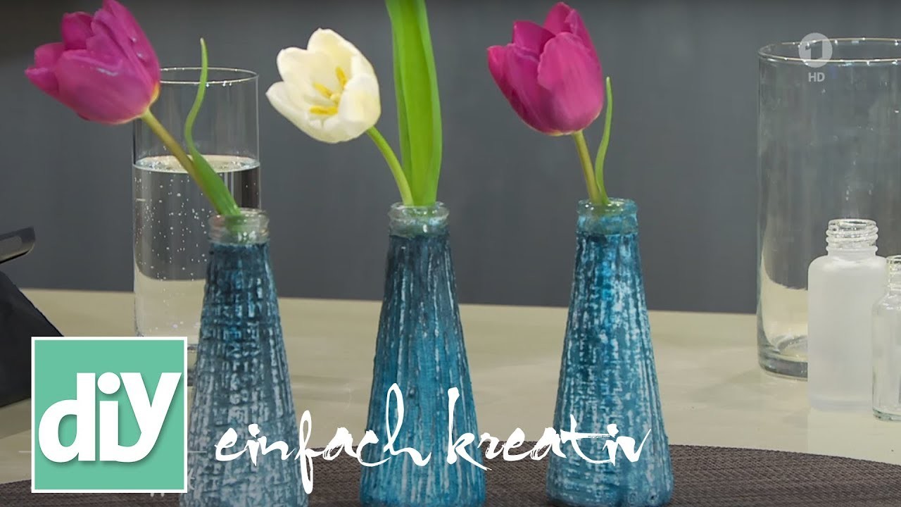 Blumenvase mit Leinenstruktur | DIY einfach kreativ