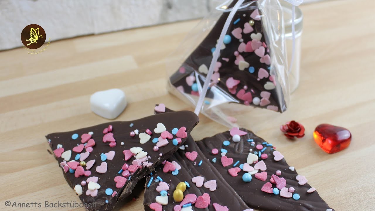 Bruchschokolade Valentinstag - DIY. Last Minute Geschenk