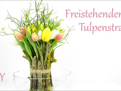 DIY | Frühlingsgesteck mit Tulpen | Freistehender Tulpenstrauß | Frühlingsdeko | Just Deko