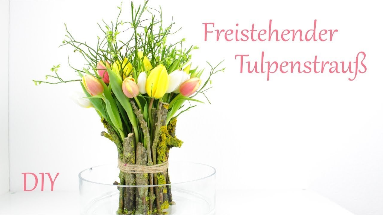 DIY | Frühlingsgesteck mit Tulpen | Freistehender Tulpenstrauß | Frühlingsdeko | Just Deko