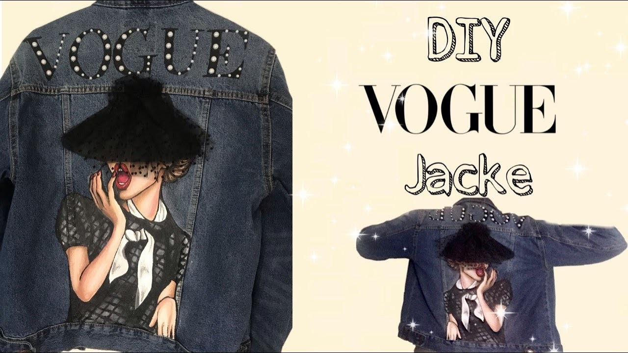 DIY "Vogue" Jeansjacke - Klamotten selber designen und bemalen Tutorial