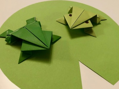 Hüpfenden Origami Frosch falten - basteln mit Papier für Kinder - DIY Paper Craft оригами