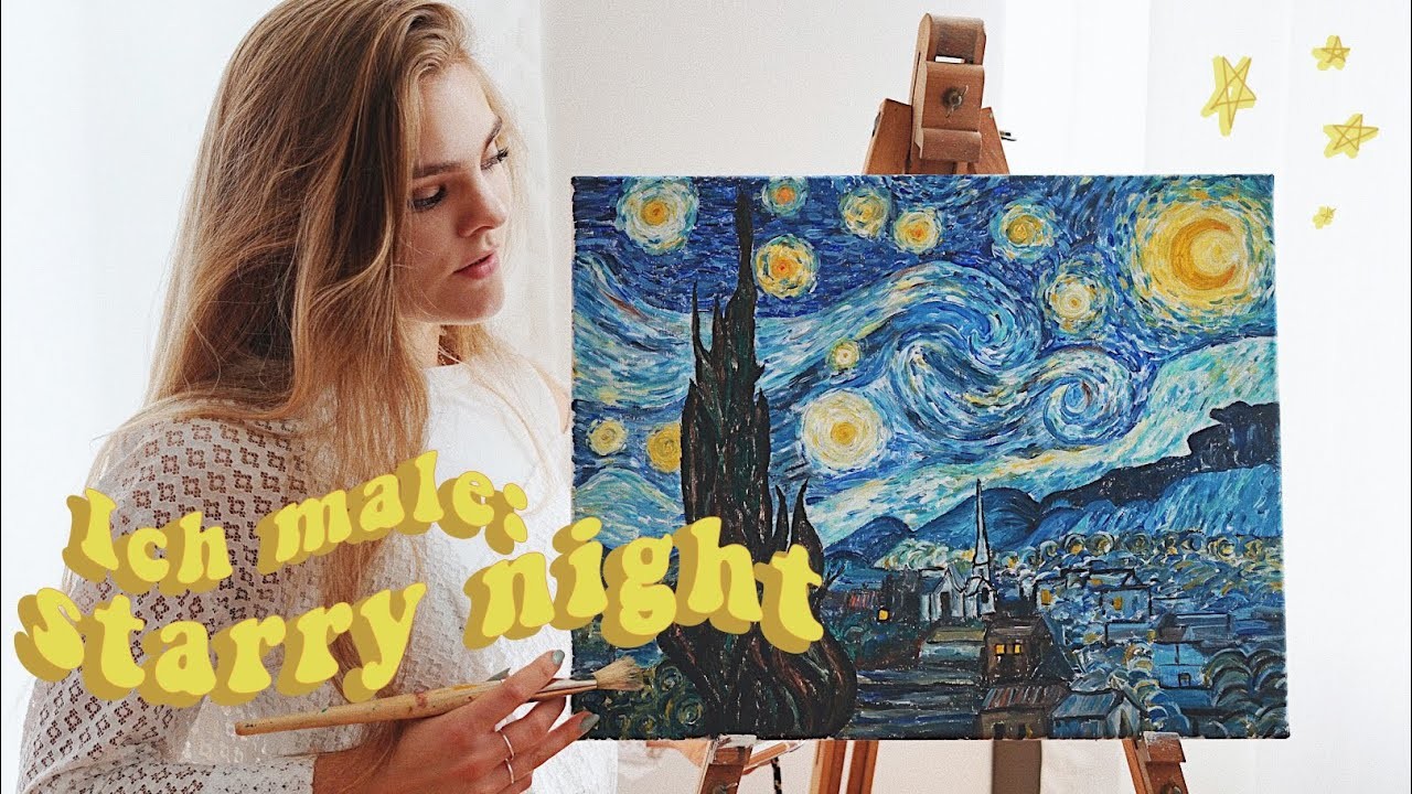 Ich "fälsche" Sternennacht (Starry Night) von Vincent Van Gogh . I'mJette