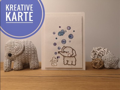 Kreative Karte I DIY Kreative Karte basteln mit Papier und Wolle.