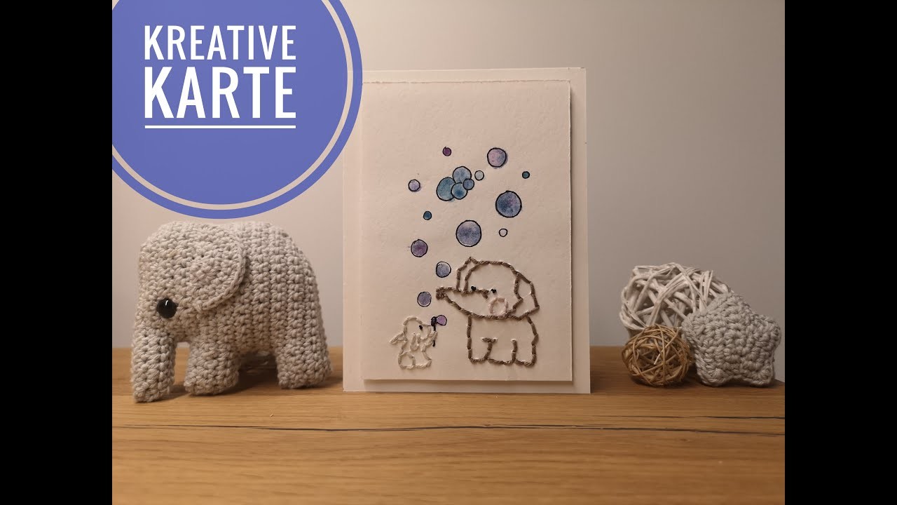 Kreative Karte I DIY Kreative Karte basteln mit Papier und Wolle.