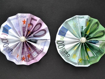 Origami BLUME Euro Geldschein GELD FALTEN |  Money Origami FLOWER Tutorial DIY