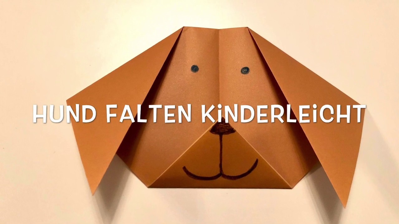 Origami Hund leicht selber falten - Papierhund - basteln mit Papier für Kinder - DIY оригами