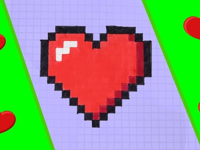 Pixel Art: Herz❤ | Bild zum Valentinstag, Muttertag, Vatertag | Einfaches Herz malen