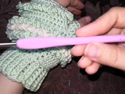 Crochet fingerless mitten "gloves" ???? English