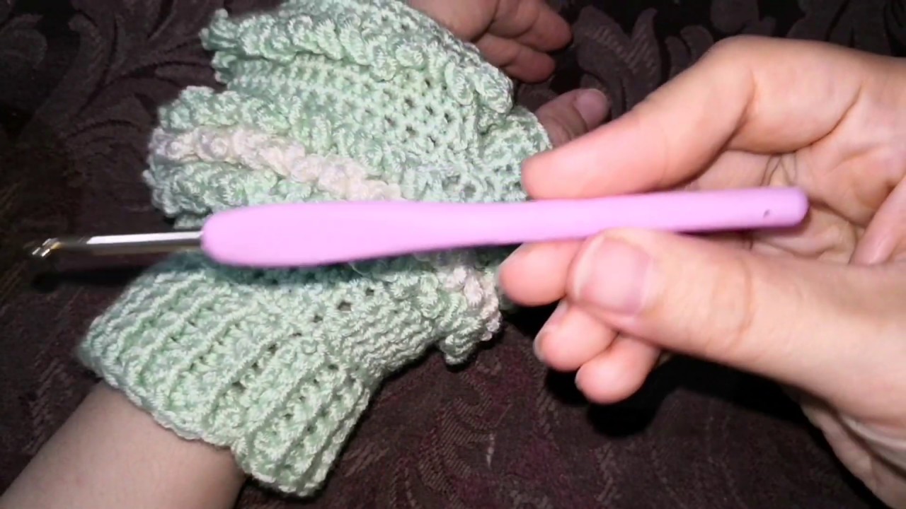 Crochet fingerless mitten "gloves" ???? English