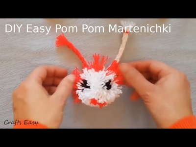 ???? DIY Easy Pom Pom Martenichki Goblins - Tutorial step by step @CraftsEasy