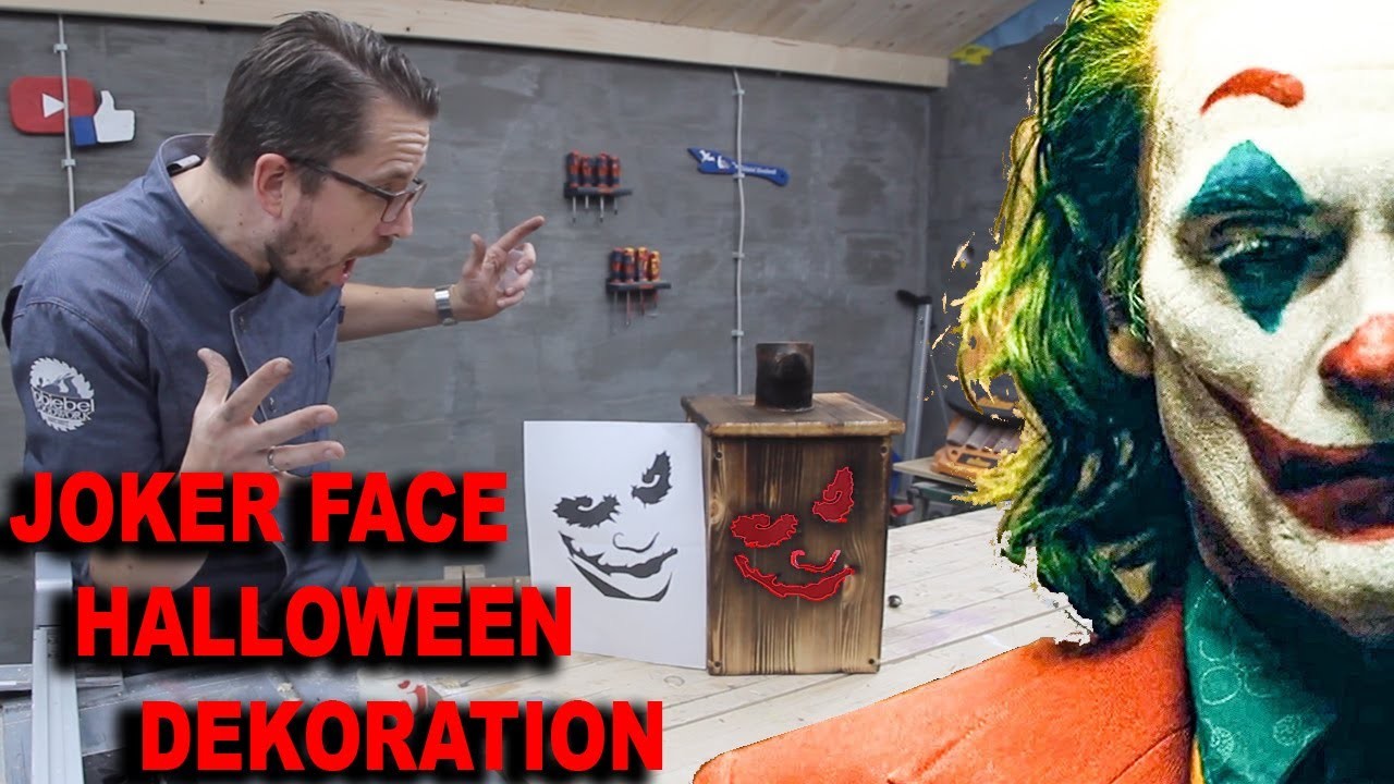 DIY Halloween Joker Face Deko aus Holz⎮Jokerface Windlicht Joker Halloween tutorial⎮tobiebel