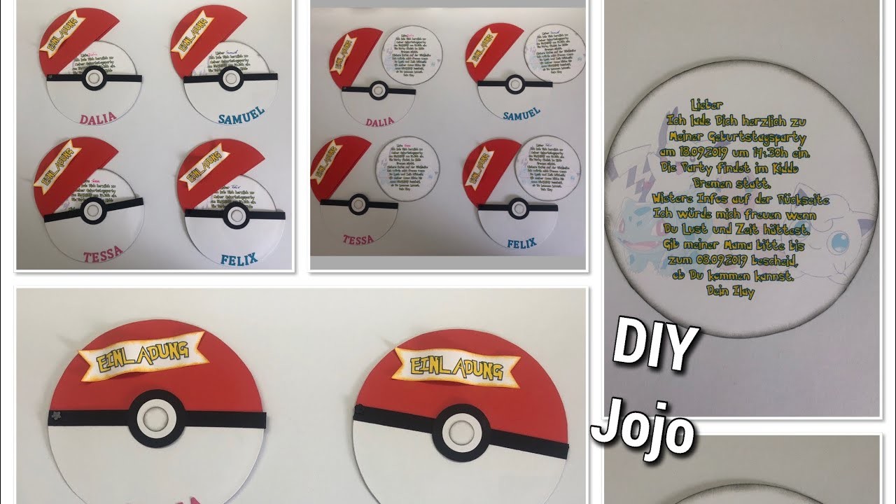 DIY-Jojo #4 Pokémon Einladungskarten selber basteln (Anleitungs Video) schnell und einfach! Tutorial