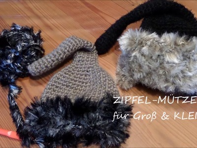 DIY: ZIPFEL Mützen für Groß & Klein , mit & ohne Kunst-Fell :))