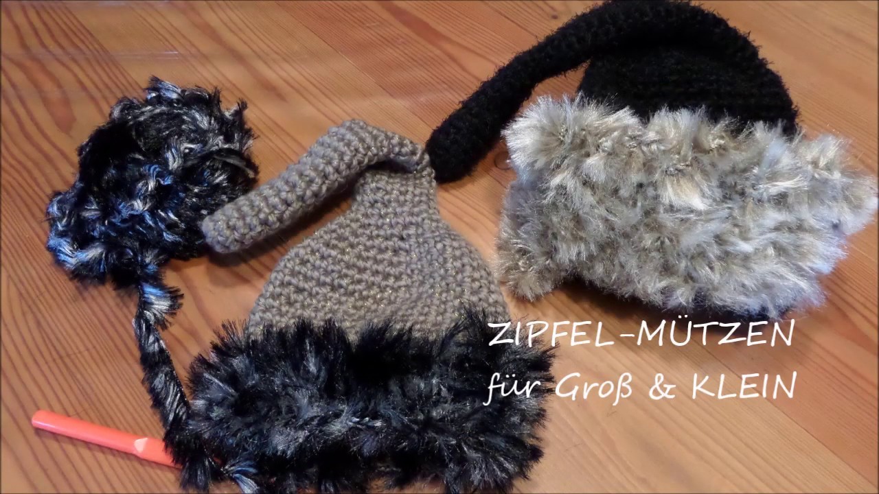 DIY: ZIPFEL Mützen für Groß & Klein , mit & ohne Kunst-Fell :))