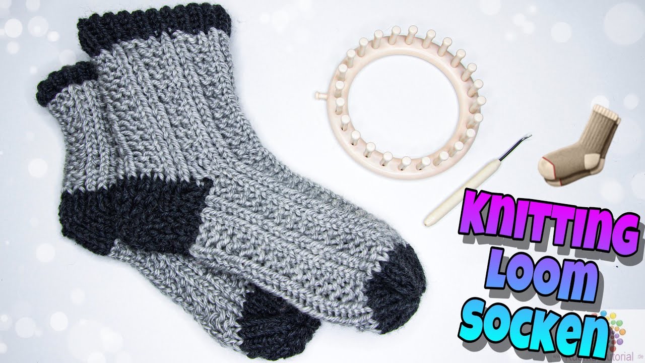 Knitting Loom Socken -  mit linken und rechten Maschen | Easy | Strickring
