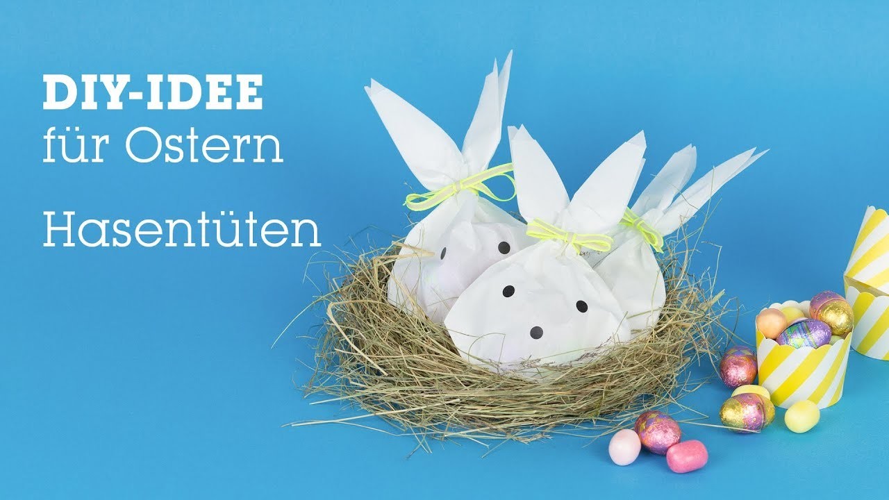 Basteln für Ostern: Hasentüten aus Butterbrottüten