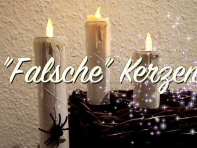 "Falsche" Kerzen basteln - Deko für Halloween & Weihnachten - aus Papprollen