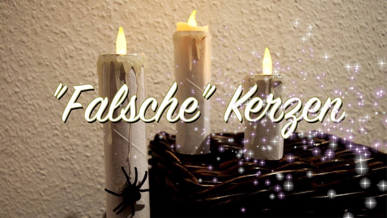 "Falsche" Kerzen basteln - Deko für Halloween & Weihnachten - aus Papprollen