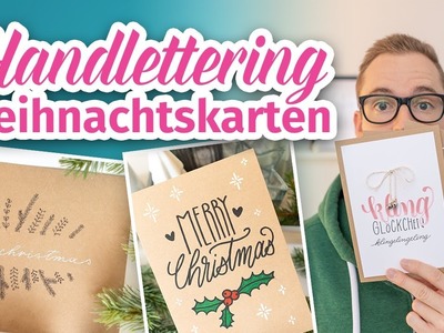 Handlettering Weihnachtskarten mit Kraftpapier (3 Varianten!)