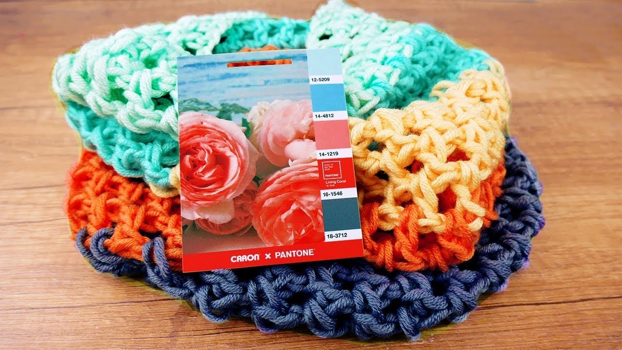 Loop Schal Häkeln in Frühlingsfarben | Wolle im Test | 5 Farben in einem Knäul | Caron Wolle